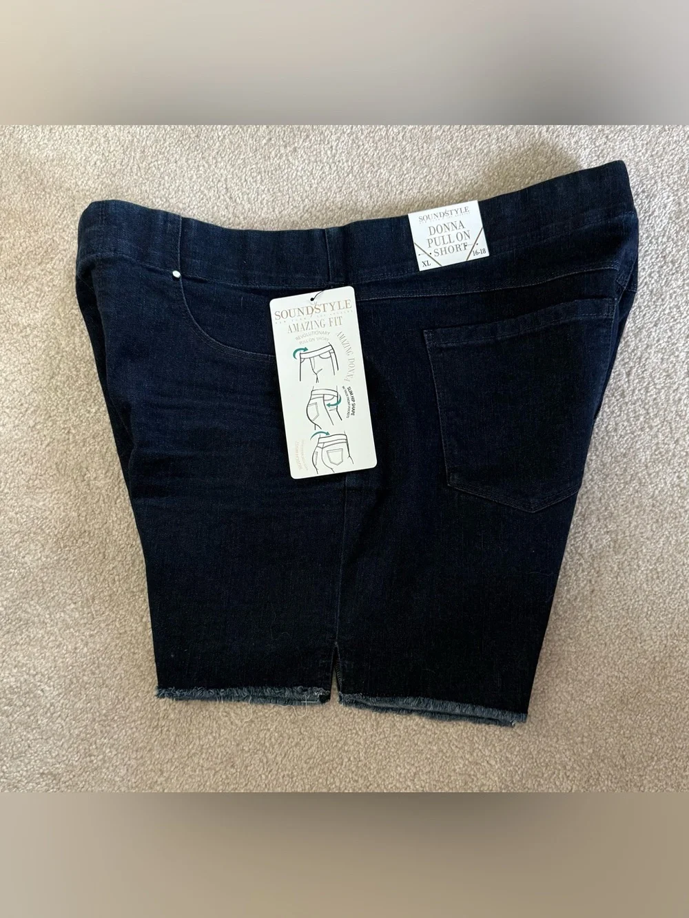 Sound/Style Dark Indigo High-Rise Women's Stretch Denim Shorts